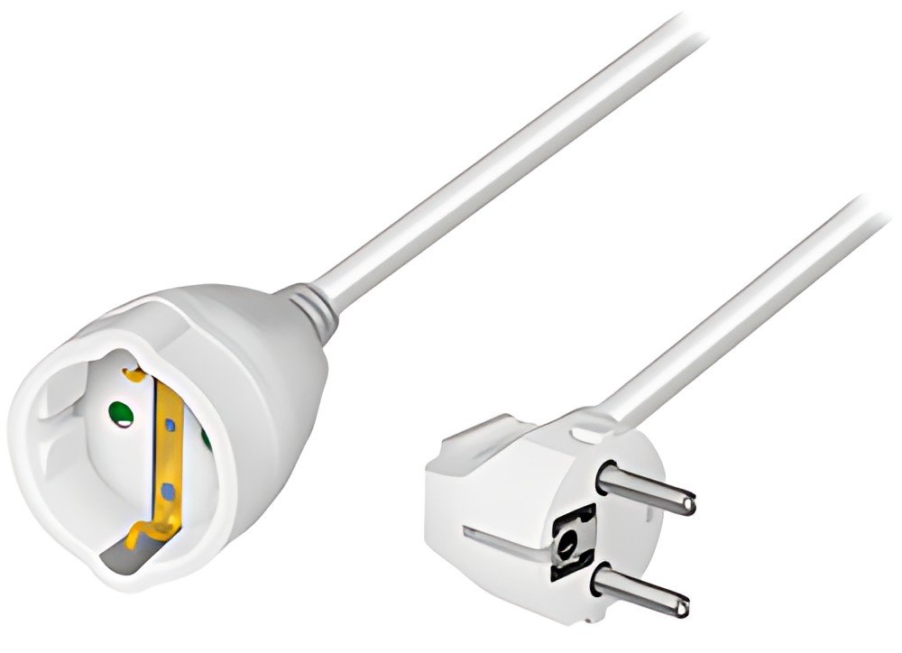 LogiLink Rallonge électrique avec prises terre, 3 m, blanc