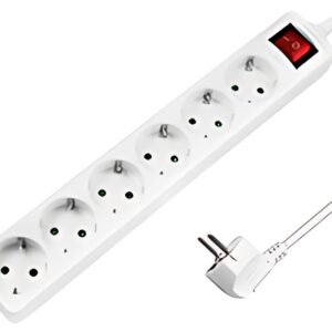 LogiLink Multiprise, 6 prises, avec interrupteur, blanc