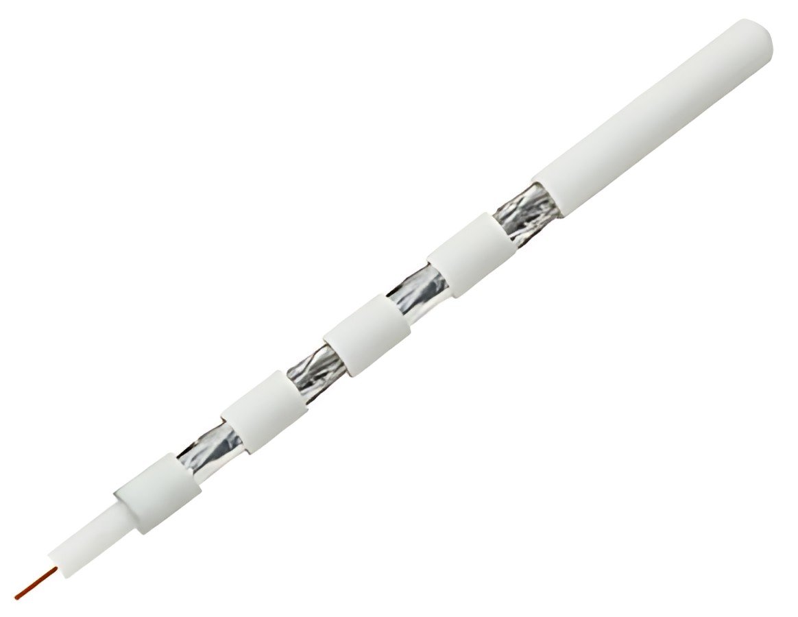 LogiLink Câble coaxial pour satellite, 100 m, blanc