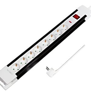 Multiprise LogiLink, 8 prises, avec interrupteur, blanc/noir