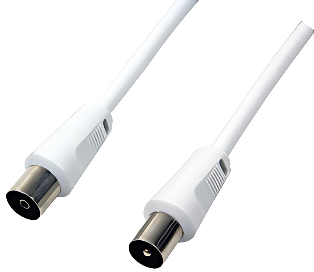 LogiLink Câble d'antenne, mâle - femelle, blanc, 2,5 m