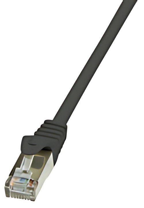 LogiLink Câble patch, Cat. 6, F/UTP, 0,25 m, noir, gaine en
