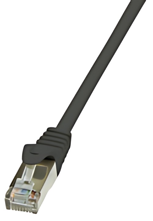 LogiLink Câble patch, Cat. 6, F/UTP, 1,0 m, noir, gaine en