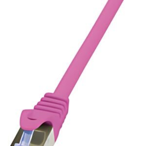 LogiLink Câble Patch, Cat. 6A, S/FTP, 7,5 m, rose