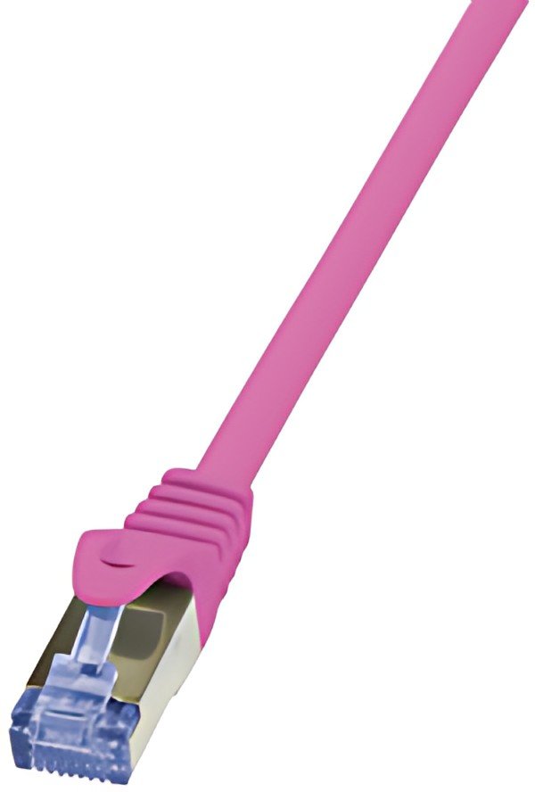 LogiLink Câble Patch, Cat. 6A, S/FTP, 7,5 m, rose