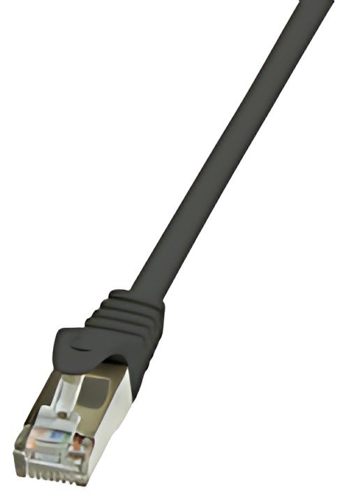 LogiLink Câble Patch, Cat. 5e, F/UTP, 0,5 m, noir, gaine en