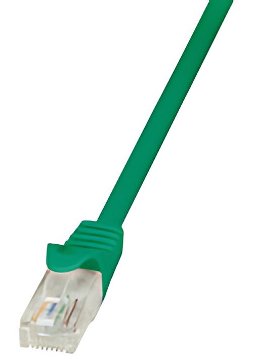 LogiLink Câble patch, Cat. 5e, U/UTP, 0,25 m, vert, gaine en