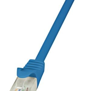 LogiLink Câble patch, Cat. 5e, U/UTP, 1,0 m, bleu, gaine en