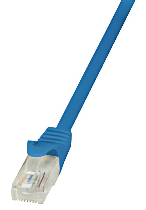 LogiLink Câble patch, Cat. 5e, U/UTP, 1,0 m, bleu, gaine en