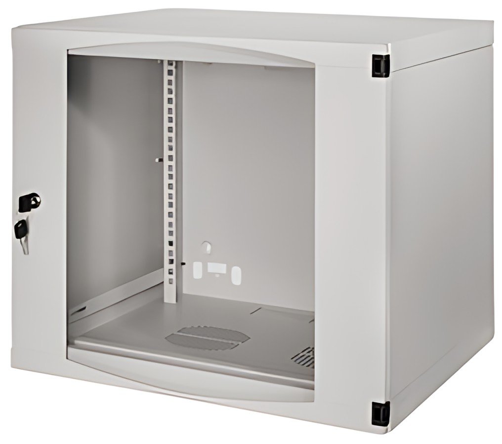 LogiLink Coffret mural 19", une pièce, 6 U, gris clair
