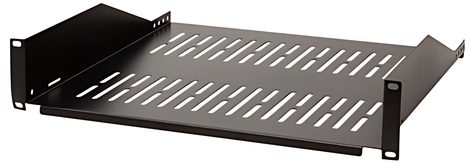 LogiLink Etagère 19", 2 U, montage fixe, (P)400 mm, noir