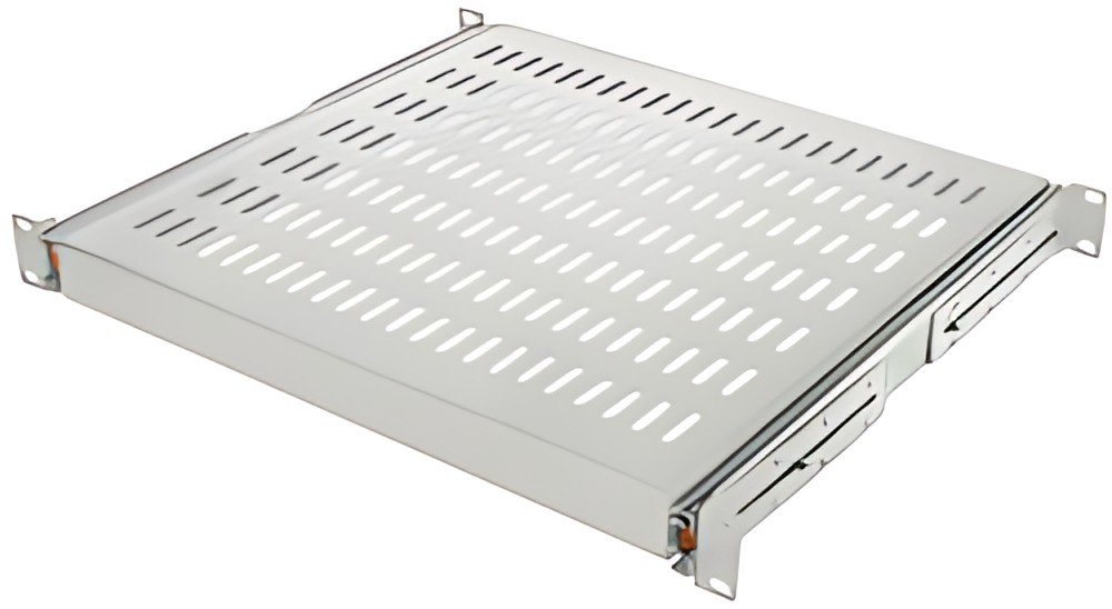 LogiLink Etagère 19", 1 U, téléscopique, (P)600 mm, gris