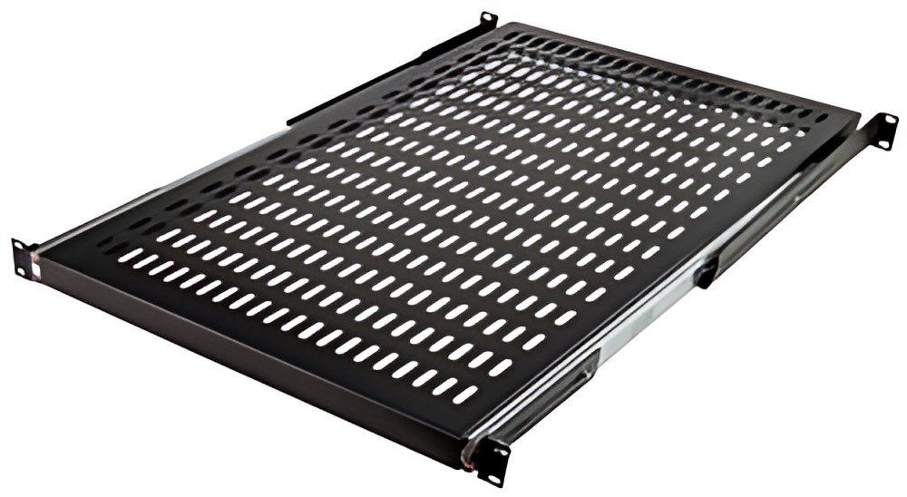 LogiLink Etagère 19", 1 U, téléscopique, (P)800 mm, gris