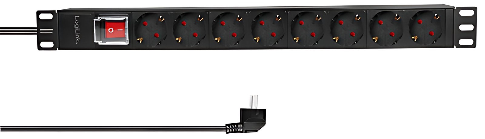 LogiLink Bloc multiprise 19", 8 prises, avec interrupteur