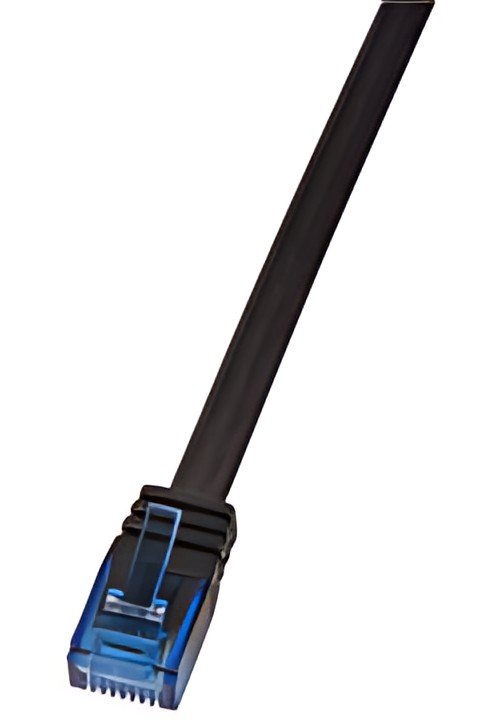 LogiLink Câble patch plat U/UTP, Cat. 5e, 2,0 m, noir
