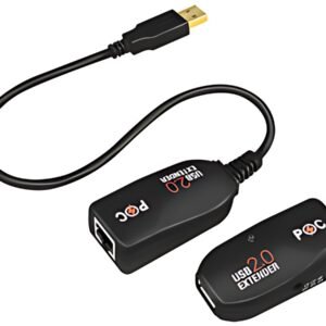 LogiLink Kit extenseur USB 2.0, adapté pour PoE, noir
