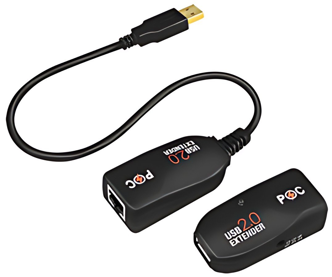 LogiLink Kit extenseur USB 2.0, adapté pour PoE, noir
