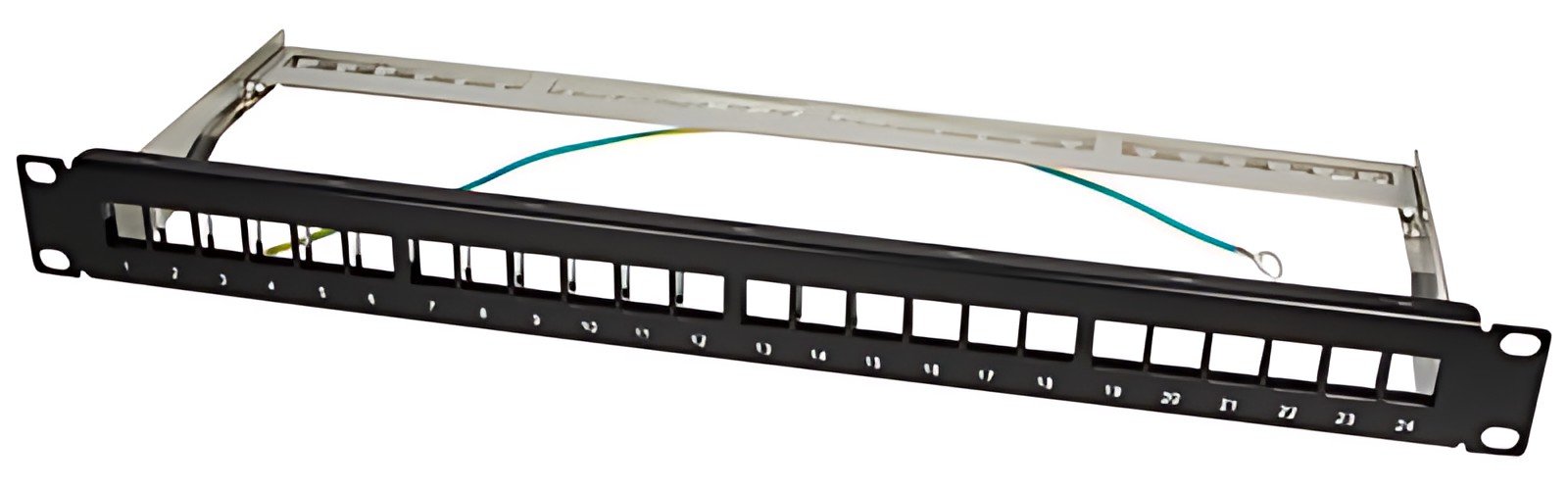 LogiLink Panneau de brassage Keystone 19", blindé, noir