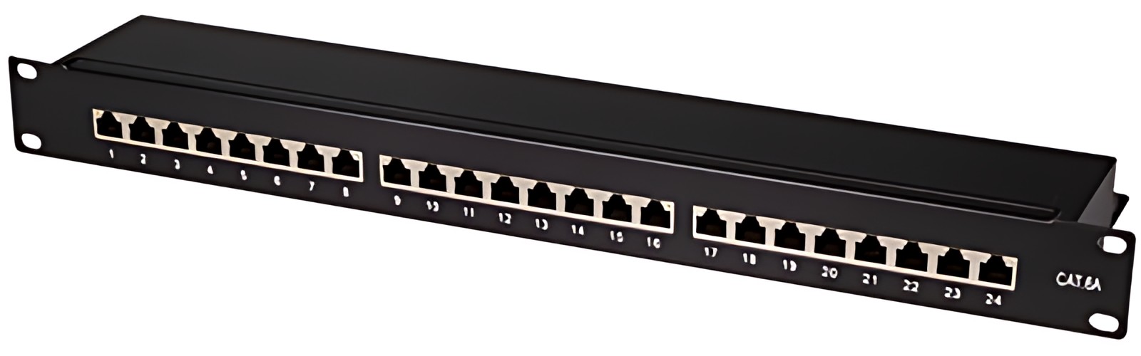 LogiLink Panneau de brassage 19" Cat.6A, 24 ports, noir, 1U