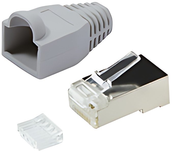 LogiLink Connecteur mâle RJ45, Cat.6, blindé, gris