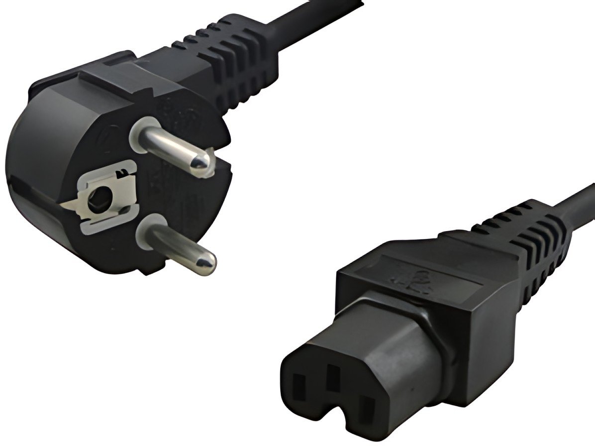 LogiLink Câble d'alimentation contact de securité, coudé, 2m