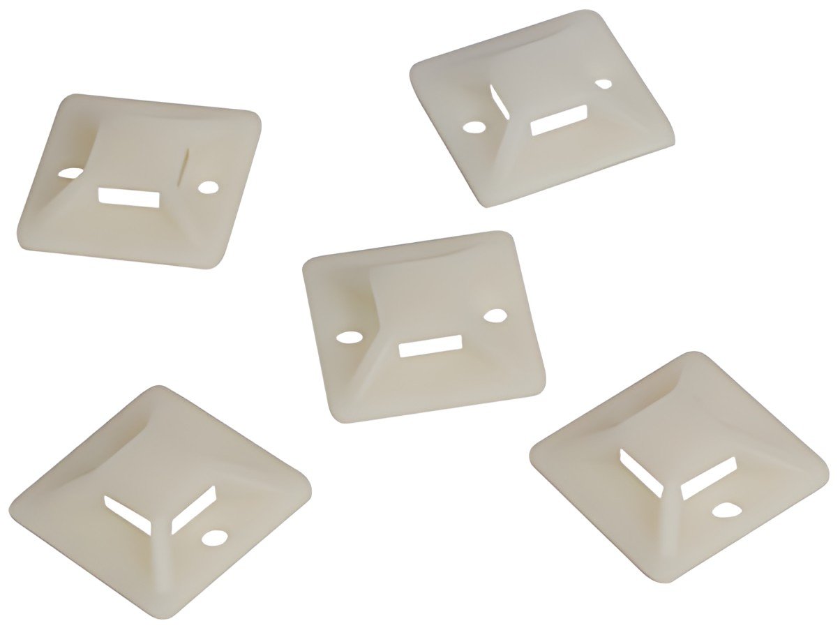 LogiLink Embases autoadhésives, 39,5 x 39,5 mm, nature