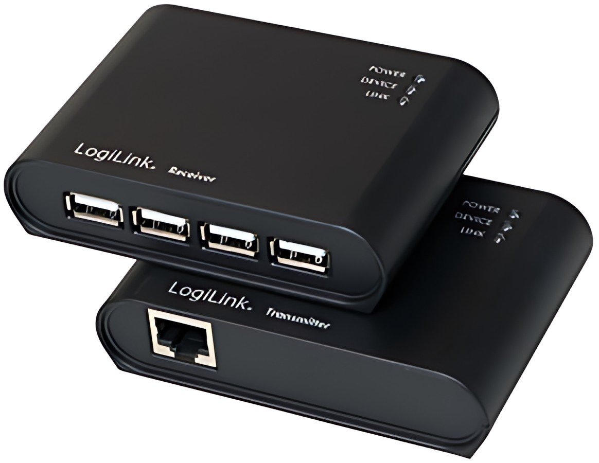 LogiLink Kit Extender USB 2.0, avec hub USB 4 ports