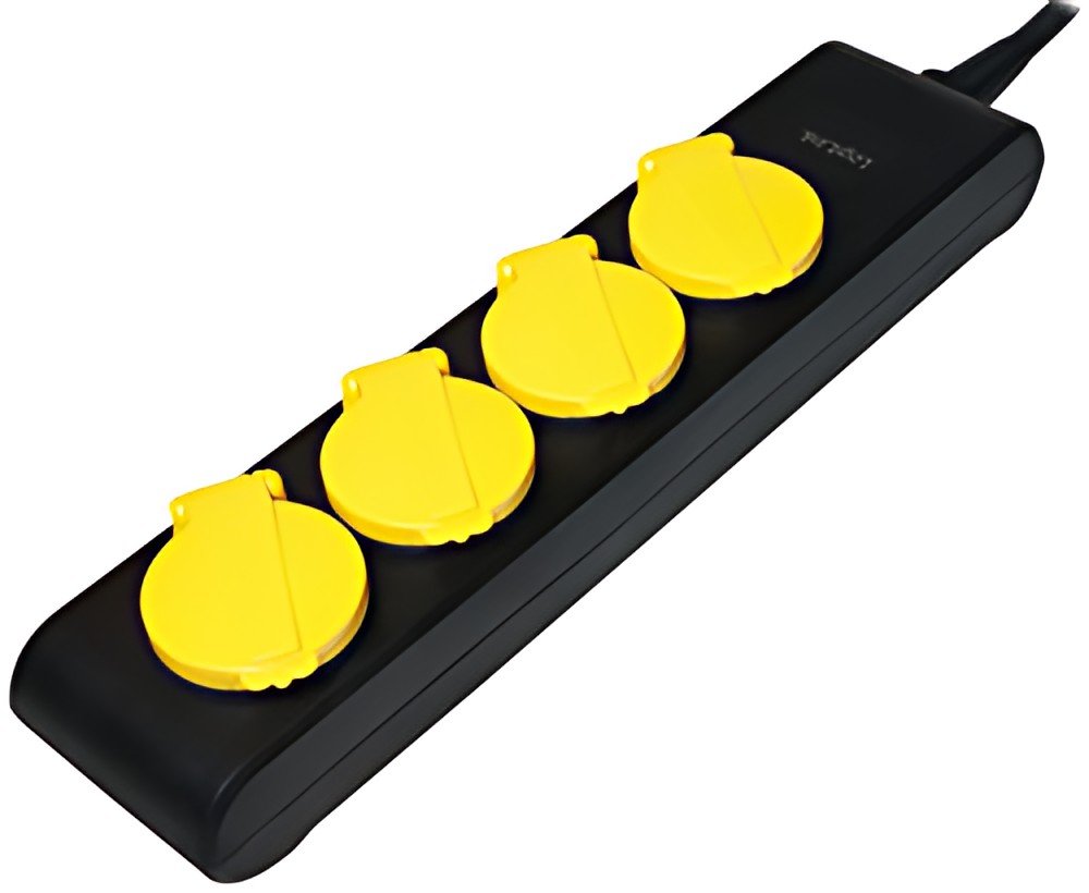 Multiprise extérieure LogiLink, 4 prises, noir, IP44