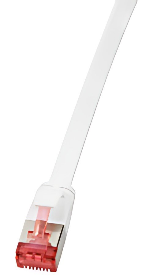 LogiLink Câble patch plat U/FTP, Cat.6A, 3,0 m, blanc