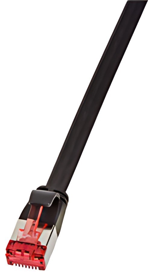 LogiLink U/FTP câble patch plat, cat. 6, 10,0 m, noir