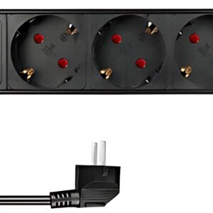 Multiprise LogiLink 10", 3 prises, sans interrupteur, noir