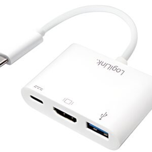 LogiLink Adaptateur multiport, USB-C - HDMI, blanc