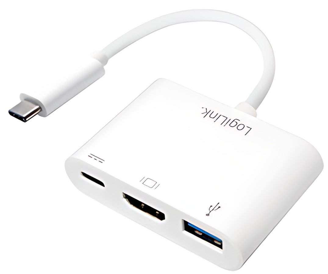 LogiLink Adaptateur multiport, USB-C - HDMI, blanc