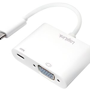 LogiLink Adaptateur de charge USB-C - VGA, blanc