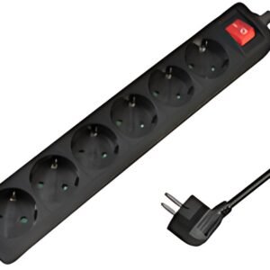 LogiLink Multiprise, 6 prises, avec interrupteur, noir