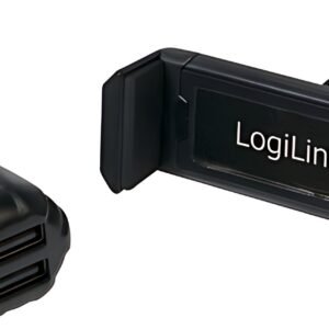 LogiLink Chargeur USB allume-cigare + support de smartphones