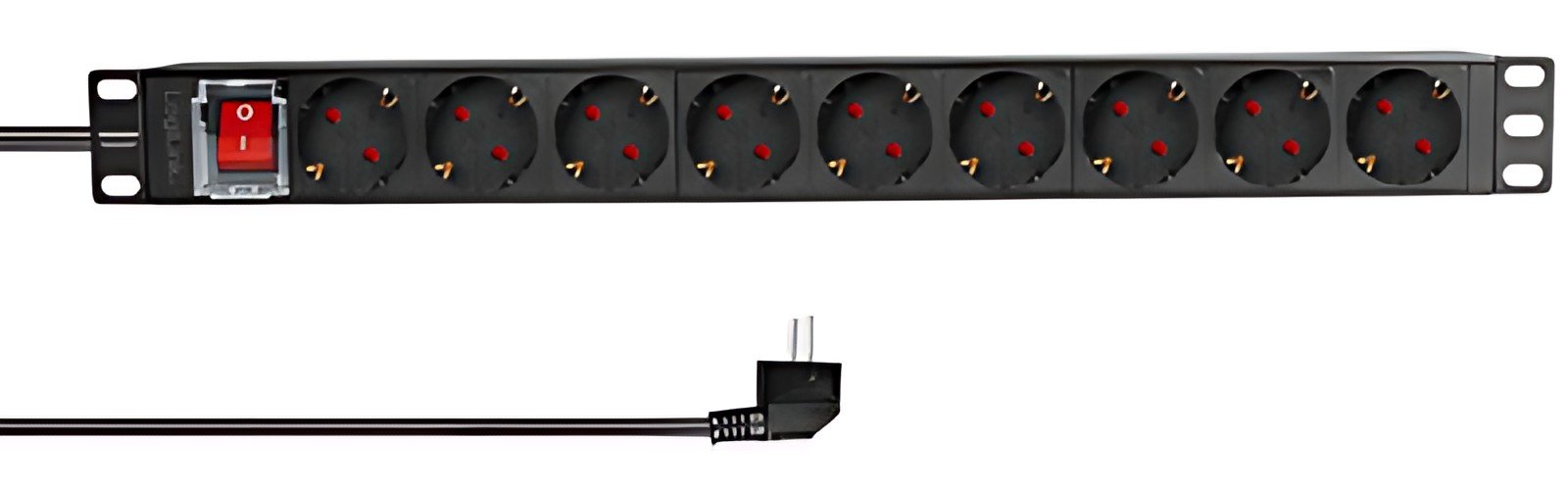 LogiLink multiprise 19", 9 prises, avec interrupteur, noir
