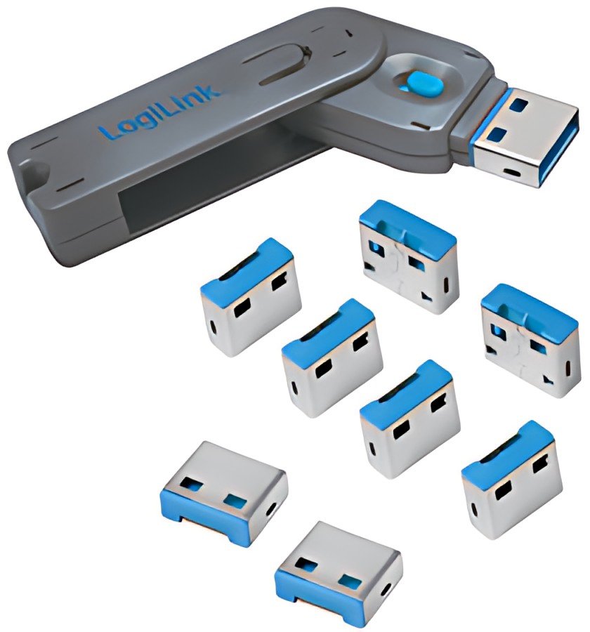 LogiLink Verrou de sécurité USB, 1 clé / 8 verrous