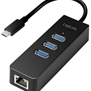 LogiLink Adaptateur USB 3.0 vers Gigabit, Hub USB 3 ports