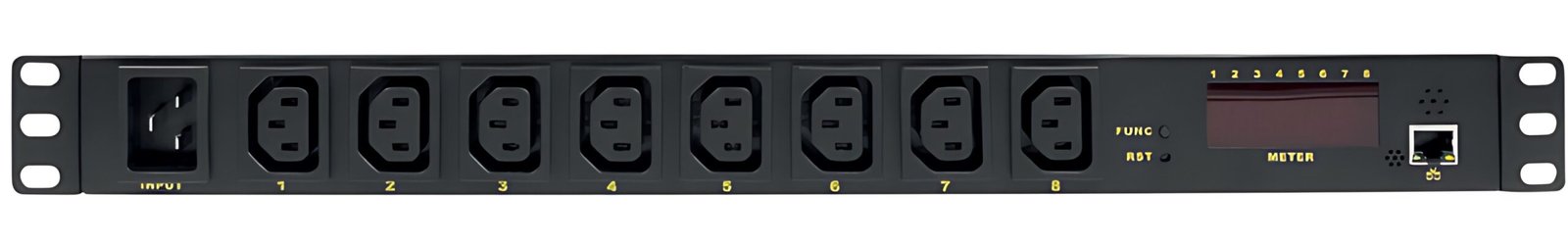 LogiLink Multiprise IP, 8 prises, 1 HE, noir