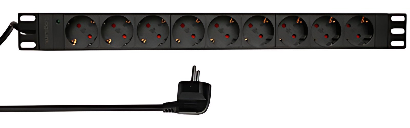 Multiprise LogiLink 19", 9 prises, sans interrupteur, noir