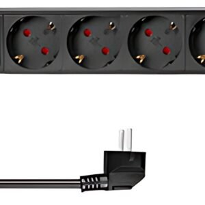 Multiprise LogiLink 19", 7 prises, avec interrupteur, noir