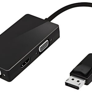 LogiLink DisplayPort 4K vers adaptateur DVI/HDMI/VGA, noir