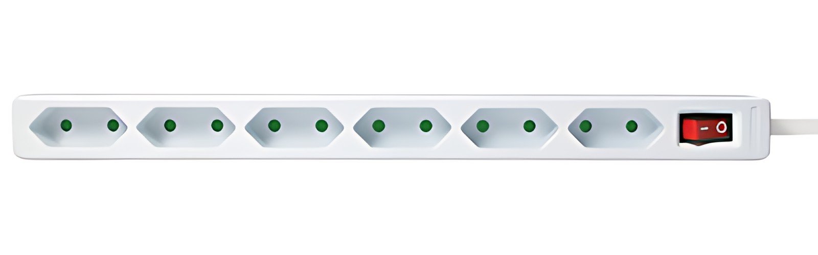 LogiLink Multiprise Euro, 6 prises, avec interrupteur, blanc