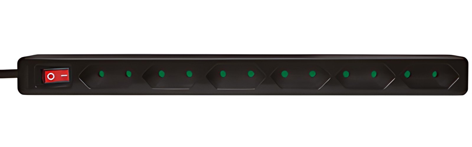 LogiLink Multiprise Euro, 6 prises, avec interrupteur, noir