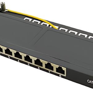 LogiLink Mini-panneau de brassage Cat.6A, 8 ports, noir