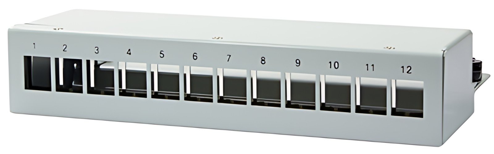 LogiLink Boîtier en acier pour 12 modules Keystone, gris