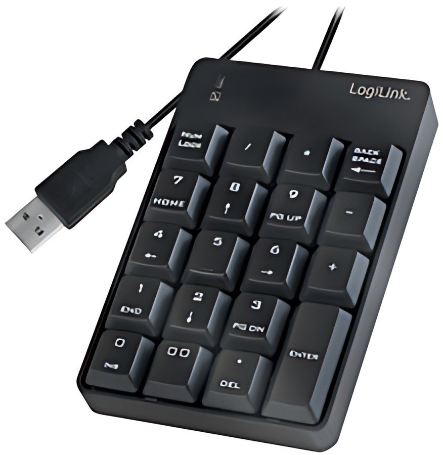 LogiLink Pavé numérique USB, avec câble, 19 touches, noir