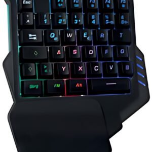 Clavier de jeu lumineux à une main LogiLink, noir