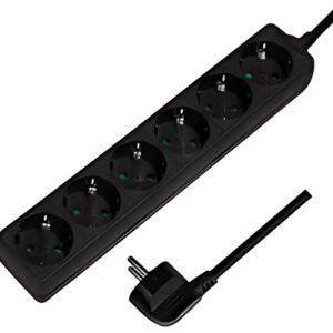 LogiLink Multiprise, 6 prises, sans interrupteur, noir